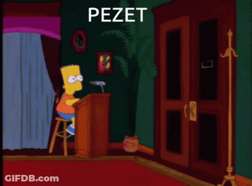 Bart Simpson Speaking At Podium With Pezet Door GIF