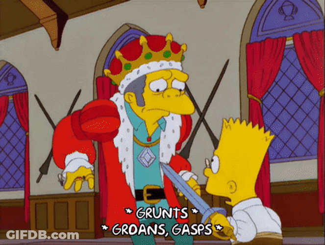 Bart Simpson Stabbing Moe Szyslak GIF
