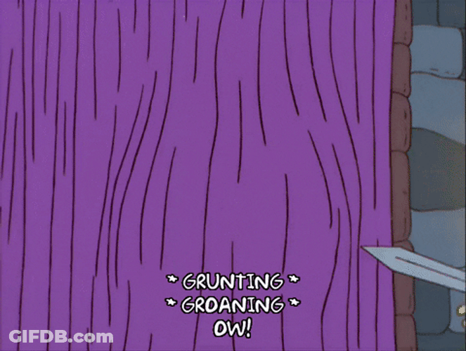 Bart Simpson Stabbing Polonius Behind Curtain GIF