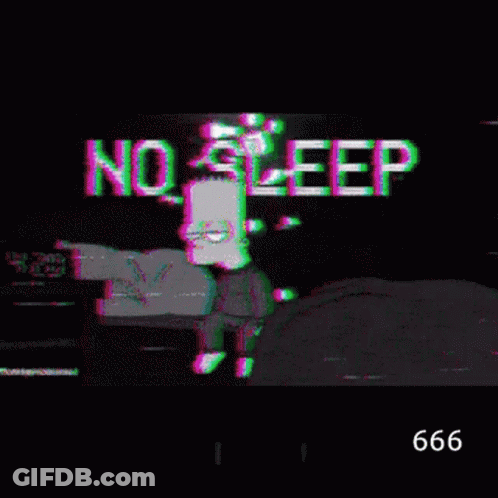 Bart Simpson Standing In Front Of No Sleep Sign GIF