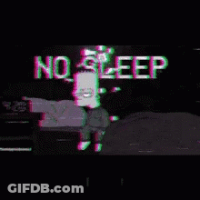 Bart Simpson Standing In Front Of No Sleep Wall GIF
