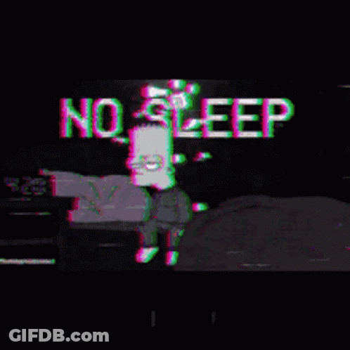 Bart Simpson Standing In Front Of No Sleep Wall GIF