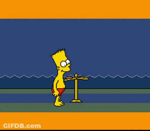 Bart Simpson Standing Next To Two People GIF