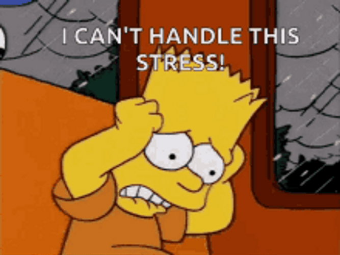 Bart Simpson Stressed Punching Head Anxiety GIF