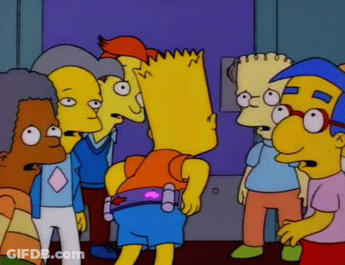 Bart Simpson Surrounded By Group Of People GIF