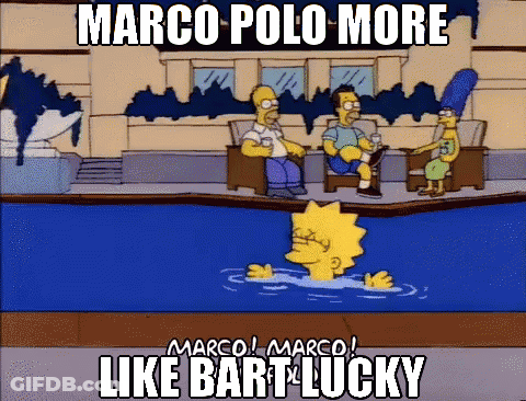 Bart Simpson Swimming In Pool Marco Polo More Like Bart Lucky GIF