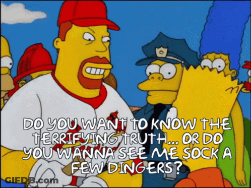 Bart Simpson Talking To Man In Baseball Uniform GIF