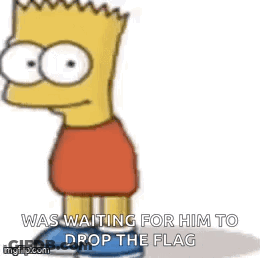 Bart Simpson Waiting For Flag Drop GIF