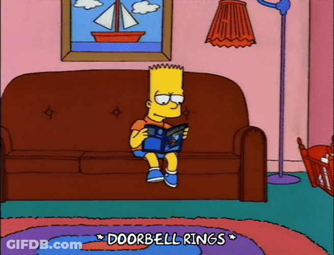 Bart Simpson Walking Out Of Couch GIF