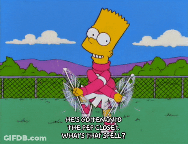 Bart Simpson Wearing Cheerleader Mini Skirt GIF