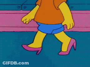 Bart Simpson Wearing Pink High Heels GIF