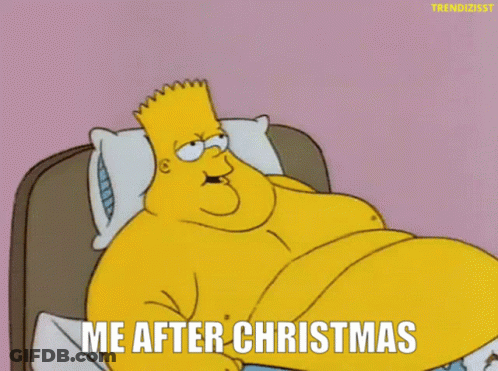 Bart Simpson With Mop Saying Me After Christmas GIF