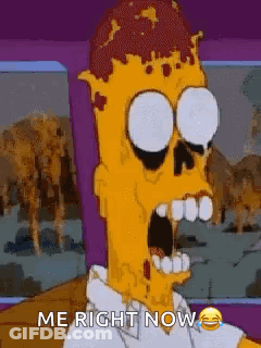 Bart Simpson With Skull Saying Me Right Now GIF