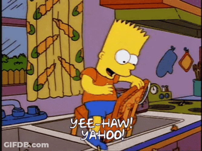 Bart Simpson Yeehaw Yahoo GIF