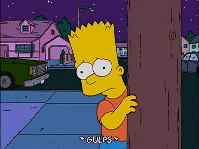 Bart Simpsong Gulp While Scared GIF