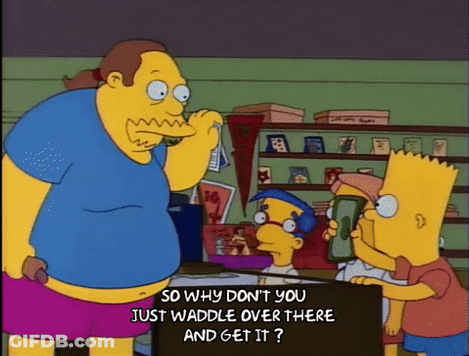 Bart Simpsons Just Waddle Book Guy GIF