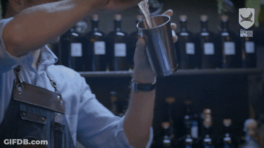 Bartender Cool Pouring Drinks On Glass GIF