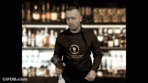 Bartender Wearing Hotel-Cocktail Apron GIF