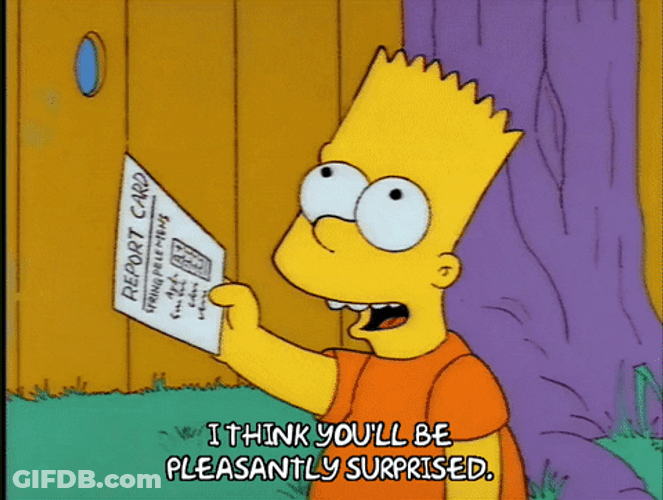 Barts Simpson Pleasantly Surprised GIF