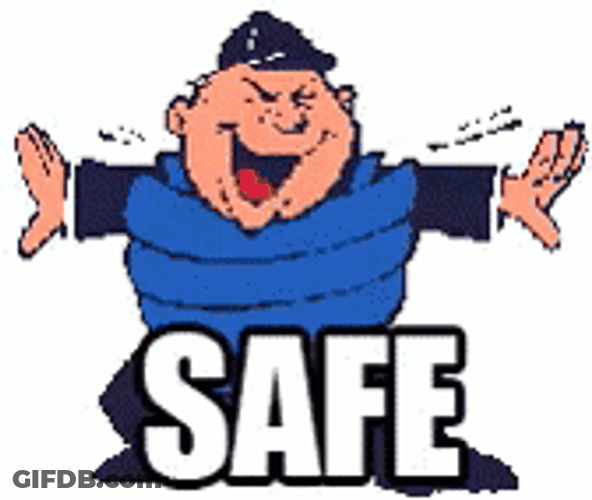 Base Safe Funny Umpire Cartoon GIF