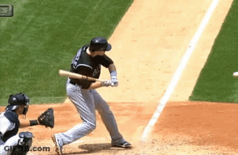 Baseball Bat Hit Pitch GIF