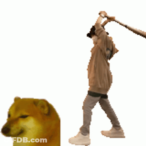 Baseball Bat On Chims' Head GIF