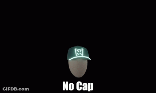 Baseball Cap On Mannequin Head Saying No Cap GIF