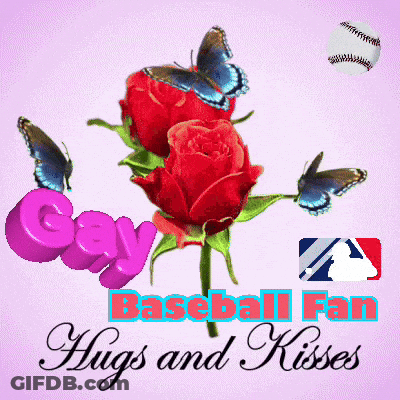 Baseball Fan Hugging Greeting Card GIF