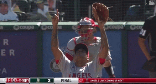 Baseball Game Angels Winning 4 To 2 GIF