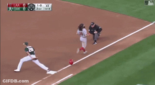 Baseball Game Between A's And LA's GIF