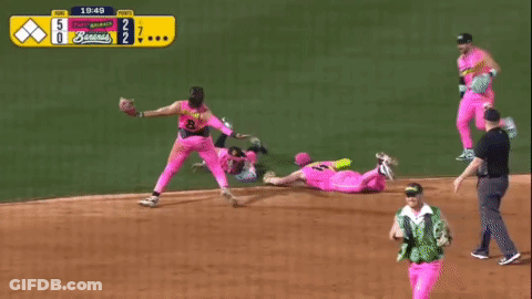 Baseball Game Between Beavers And Rangers GIF