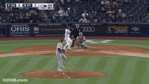 Baseball Game Between Oak And NY GIF
