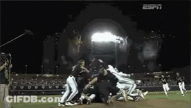 Baseball Game Broadcast On ESPN At Night GIF