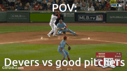 Baseball Game Devers Vs Good Pitchers On Fox GIF