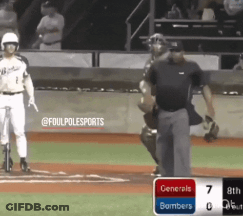 Baseball Game Generals Vs Bombers Score 7 To 8 GIF