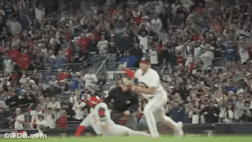 Baseball Game In Crowded Stadium GIF