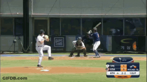Baseball Game In Front Of Advertisement GIF