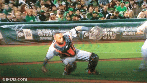 Baseball Game In Front Of Banner GIF