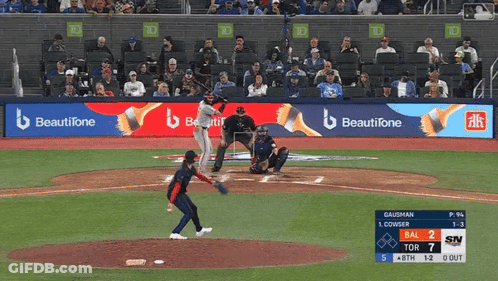 Baseball Game In Front Of Beautifone Advertisement GIF