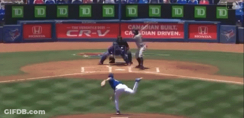 Baseball Game In Front Of Canadian Built Honda Ad GIF