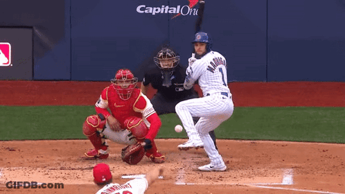 Baseball Game In Front Of Capital One Wall GIF