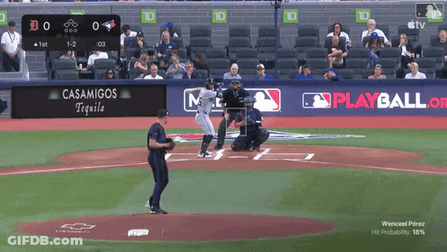 Baseball Game In Front Of Casamigos Tequila Ad GIF