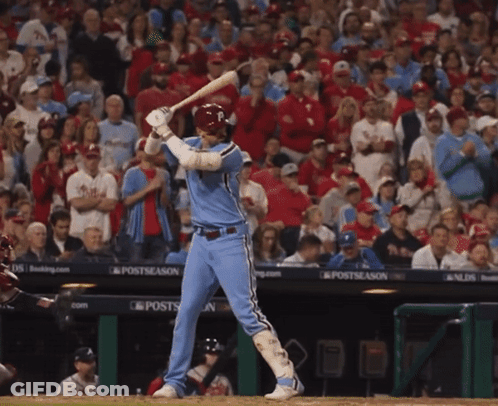 Baseball Game In Front Of Citizen's Bank Banner GIF