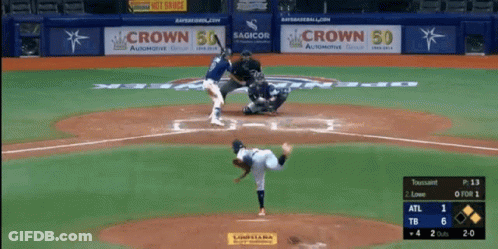 Baseball Game In Front Of Crowd GIF