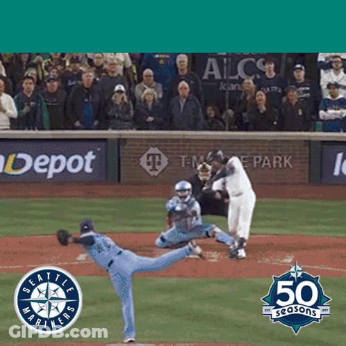Baseball Game In Front Of Depot Banner GIF