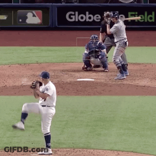 Baseball Game In Front Of Globe Field Banner GIF