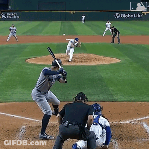 Baseball Game In Front Of Globe Life Ad GIF
