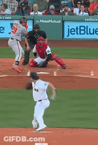 Baseball Game In Front Of JetBlue Banner GIF