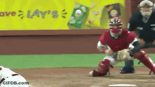Baseball Game In Front Of Lays Sign GIF