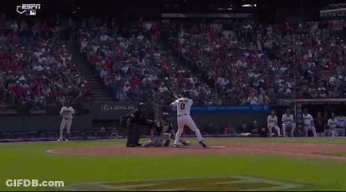 Baseball Game In Front Of Lexus Banner GIF
